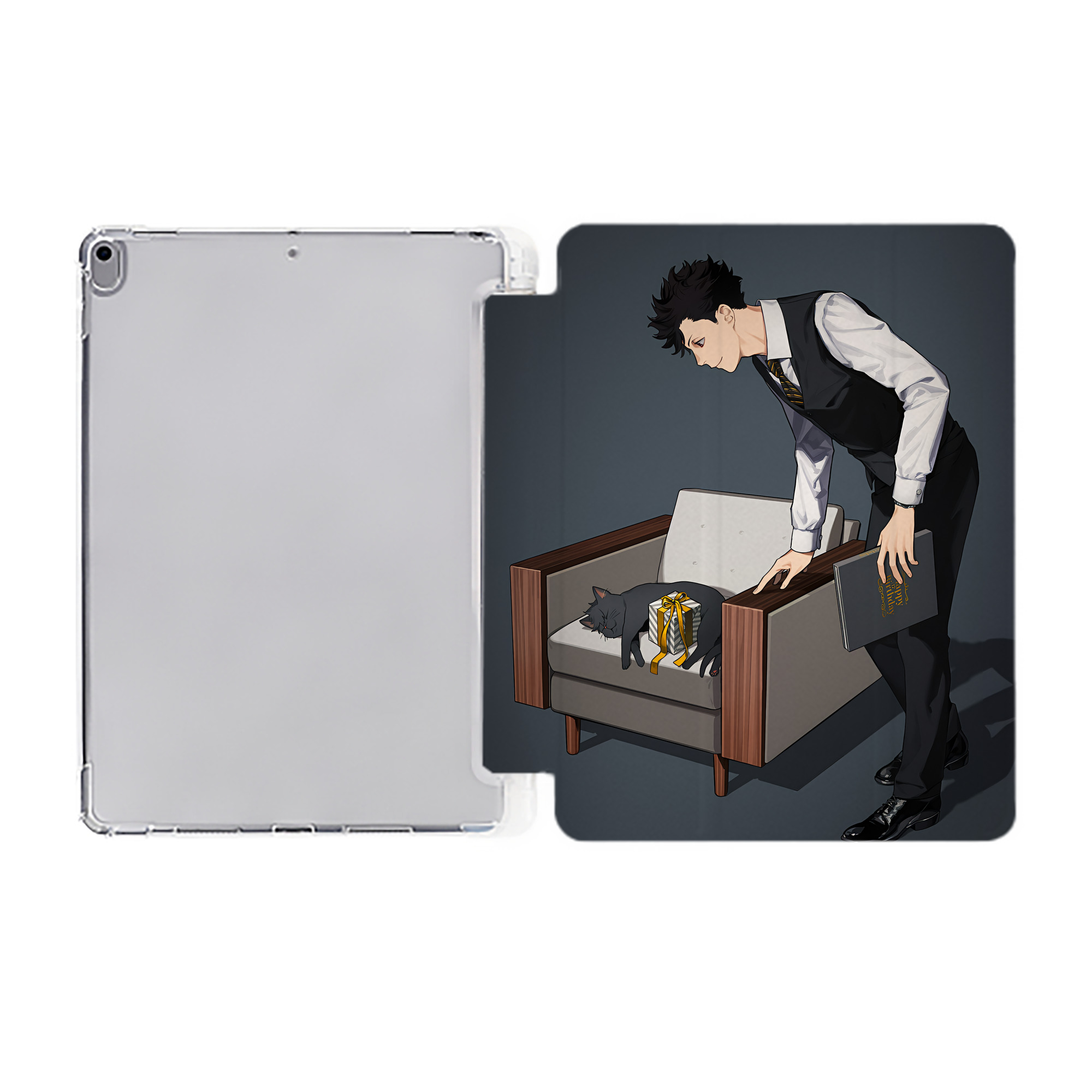 （画像用） ハイキュー!! Haikyu!! IPad ケース ペン収納付き 三つ折りスタンド PUレザー×シリコン 対応機種9.5/10.5/10.9インチ